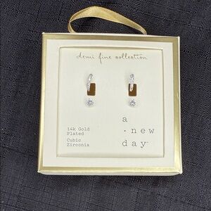 A New Day Sterling Silver Cubic Zirconia Earrings - 2 pair